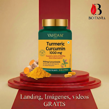 Cúrcuma con Curcumina Vahdam  90 Cápsulas